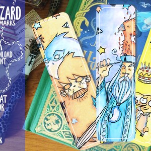 Digital Wizard Bookmarks Set | Pack of 3 Magic-Themed Bookmarks | Wizard School Printable Bookmarks | Instant Download Bookmarks Set