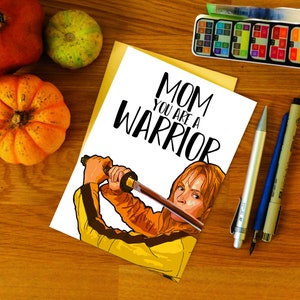 Biglietto stampabile per la festa della mamma Kill Bill The Bride Beatrix Kiddo - Stampa biglietto Kill Bill - Download immediato PDF - Biglietto GRANDE 7x5 pollici