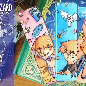 Printable Wizard Bookmarks Set of 3 | Instant Download Magic-Themed Bookmarks | Perfect Gift for Fantasy Lovers and Bookworms