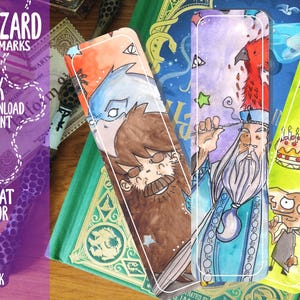 Digital Wizard Bookmarks Set | Pack of 3 Magic-Themed Bookmarks | Wizard School Printable Bookmarks | Instant Download Bookmarks Set