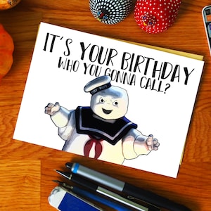 GHOSTBUSTERS Stay Puft Geburtstagskarte zum Ausdrucken - Wen du rufst? - Stay Puft Karte Druck - PDF Sofort-Download - BIGCard 18x12 cm
