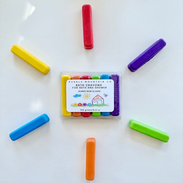 Colorful Bath Crayon Sticks, Draw In the Tub, Children's Bath Toys, Sensory Gifts, Bath Play, Fun Birthday Gift, Washable Crayons