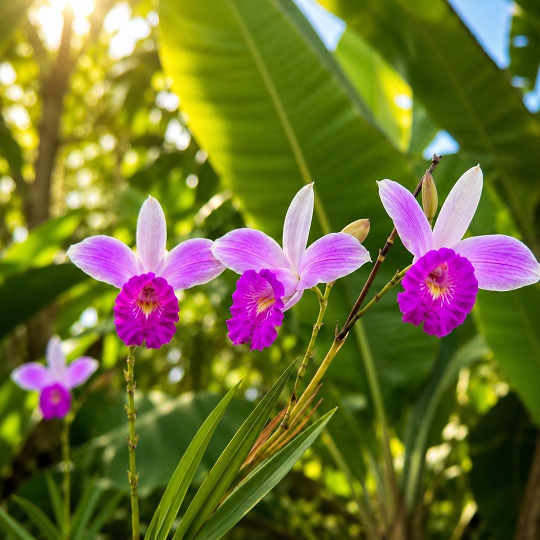 Live Bamboo Orchid Plant, Arundina Graminifolia, Exotic Ground