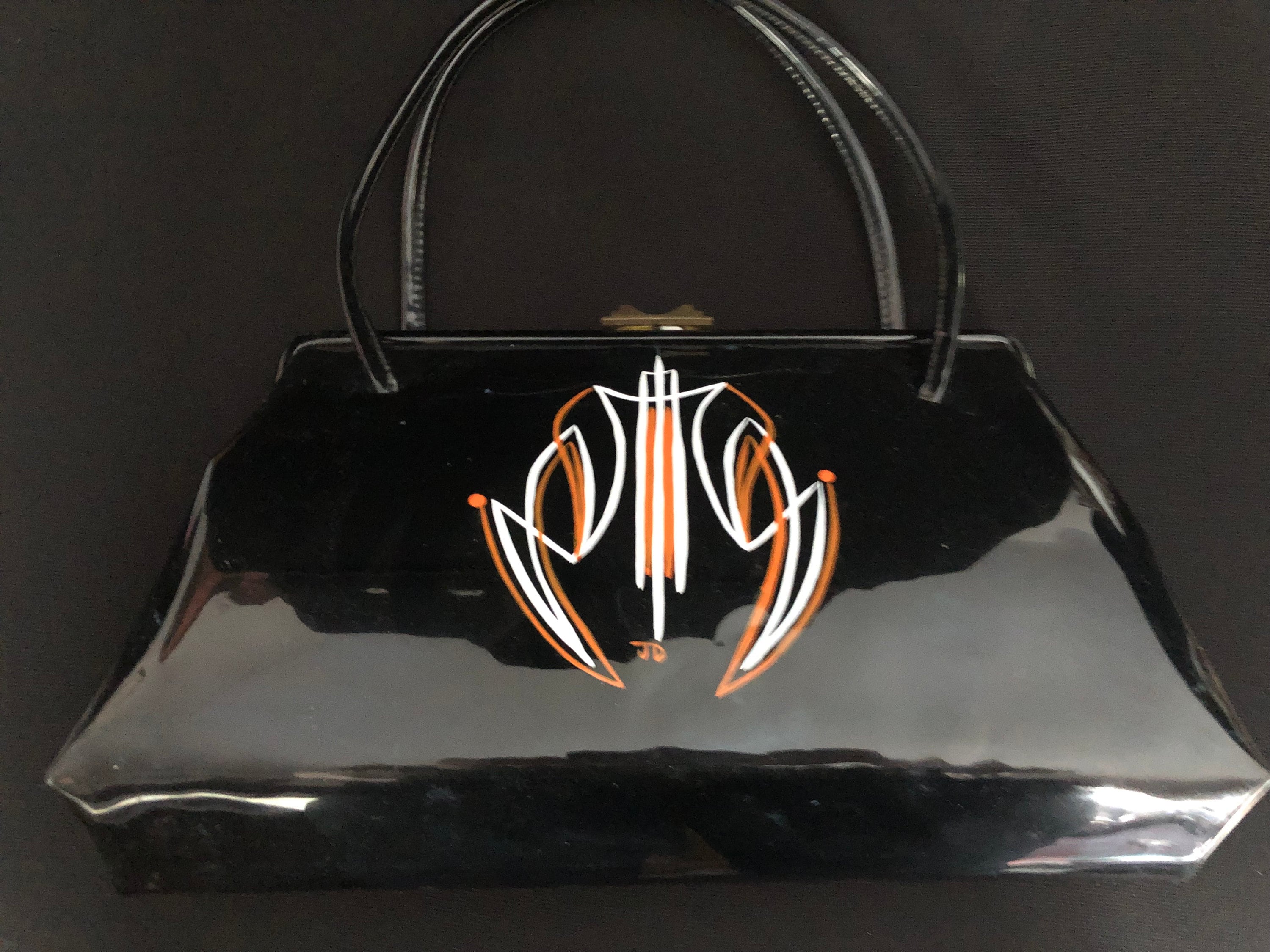 Lux de Ville Bon Voyage Tote Purse in Shiny Black with Diamond