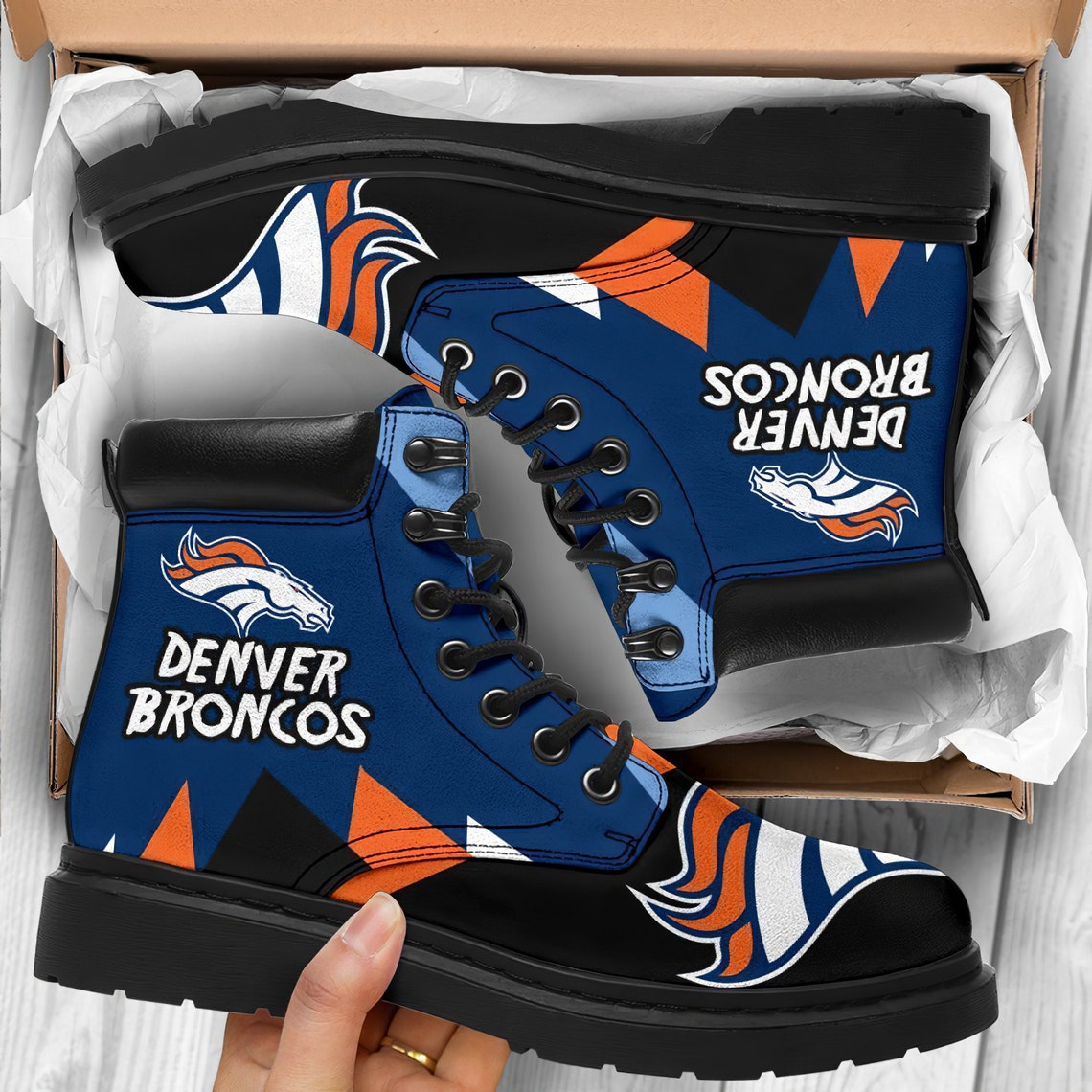 Denver Broncos NFL 3D Boots shoes Denver Broncos NFL custom Etsy