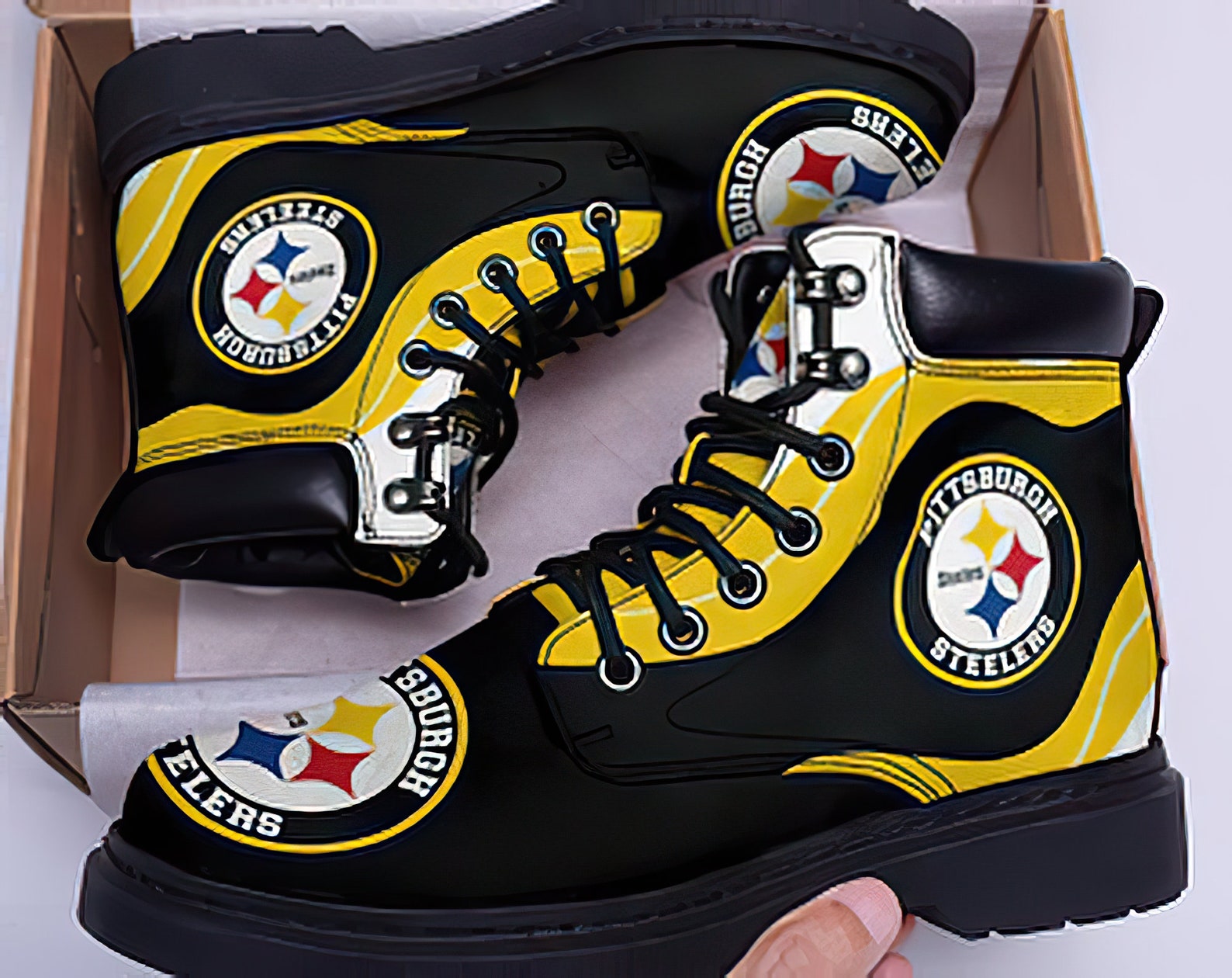 Pittsburgh Steelers NFL 3D Boots shoes Pittsburgh Steelers Etsy
