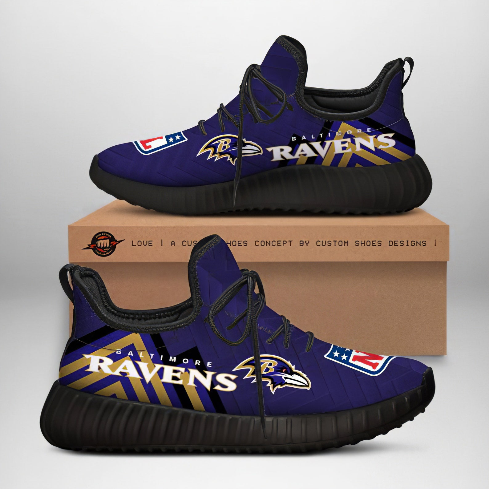 Baltimore Ravens NFL Reze Shoes Baltimore Ravens NFL jogging | Etsy