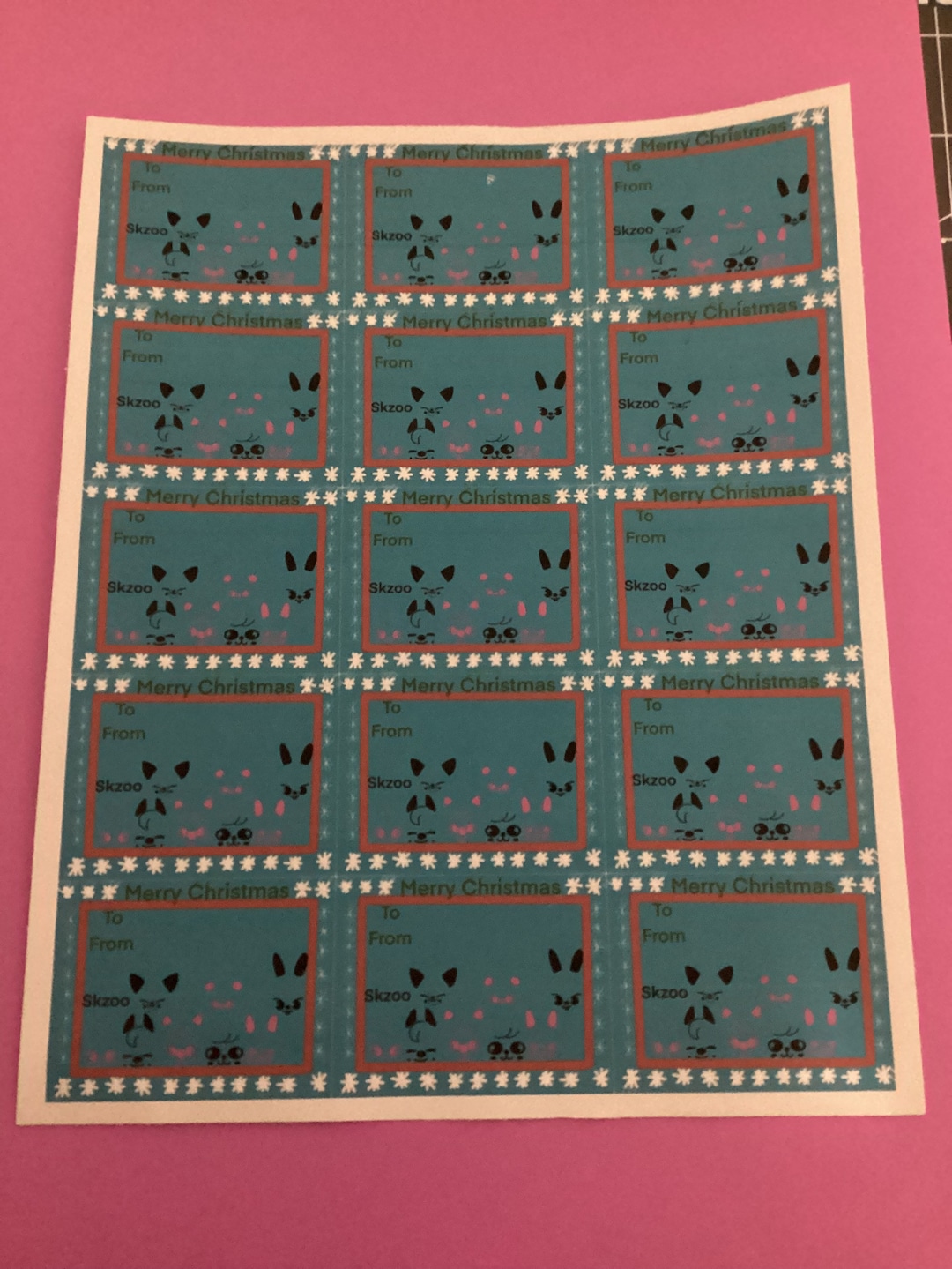 Skzoo Christmas Labels Etsy