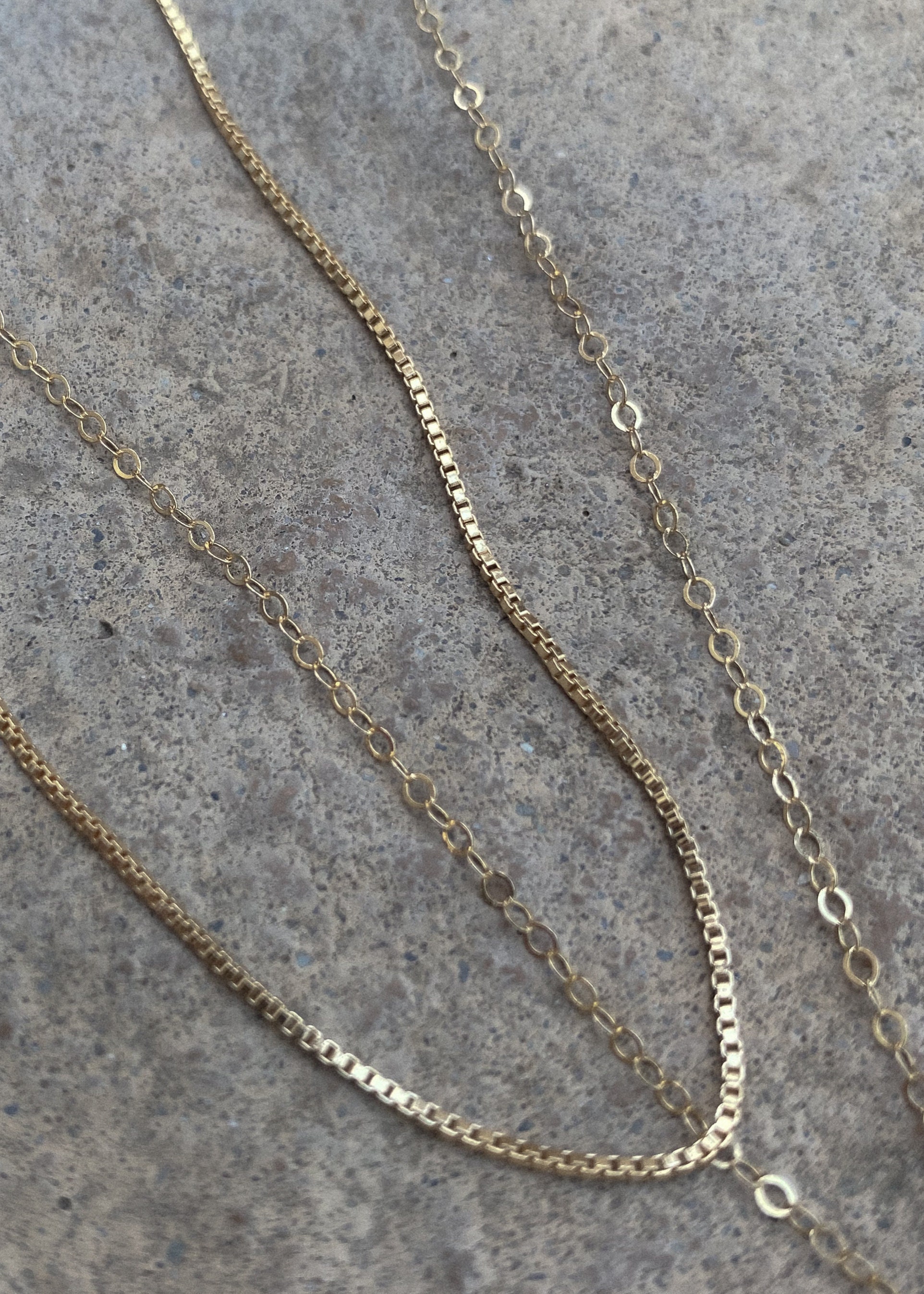 14K Gold Filled Box Chain Etsy