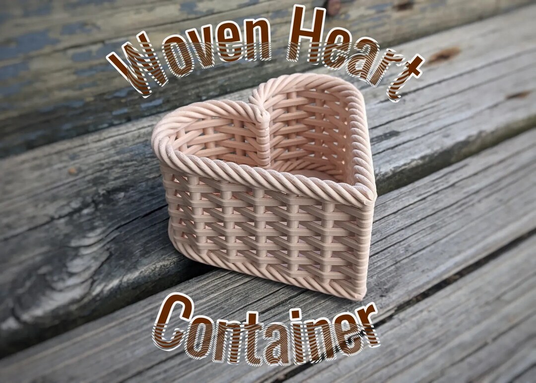 Woven Heart Container 3d Printed Woven Container Strong 3D Printed Woven 3D Print Container