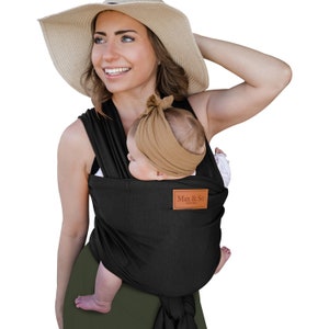 Portabebés ultrasuave con bolsillo Negro