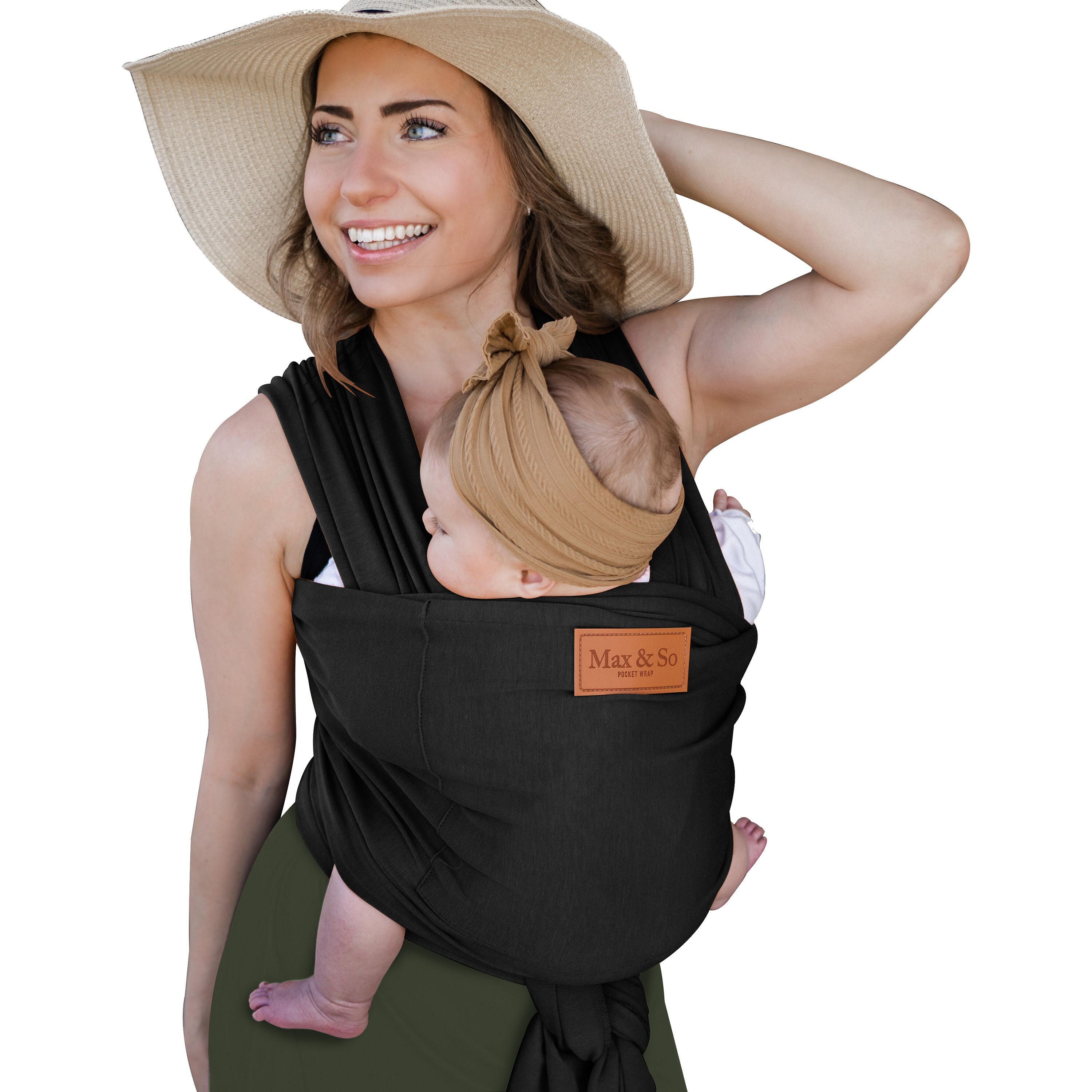 Baby Wrap Carrier, Ultra Soft, With a Pocket Black Etsy