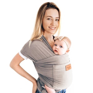 Portabebés con bolsillo frontal (Negro y Gris)