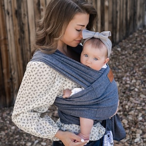 Baby wrap carrier with front pocket (Dark Gray)