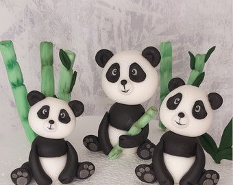 Panda Bärchen Fondanttier, Fondantfigur Pandabär, Fondanttiere, Fondantfiguren