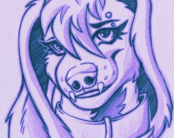 Furry Digital Sketch Commission Art - Fursona and Character Illustrations