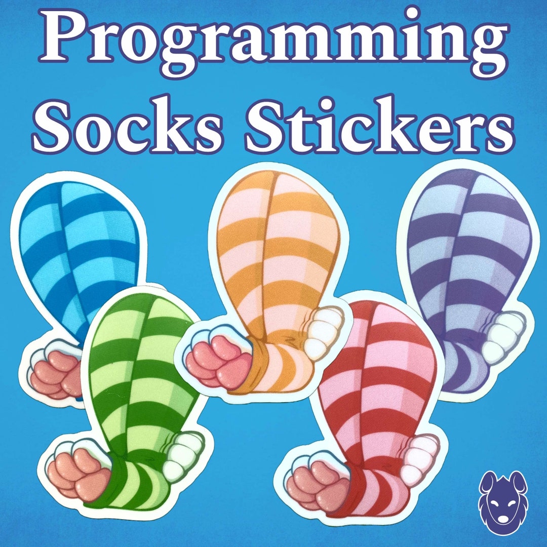 Programming Socks 3 Furry Paw Stickers - Etsy