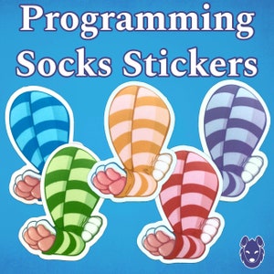 Programming Socks - 3" Furry Paw Stickers