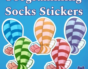 Programming Socks - 3" Furry Paw Stickers