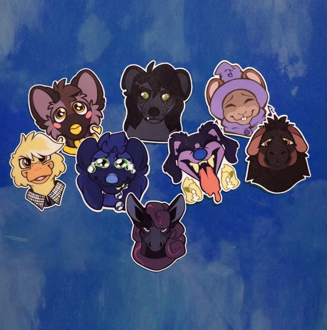 Handmade Custom Furry Stickers Matte Colorful Water Etsy