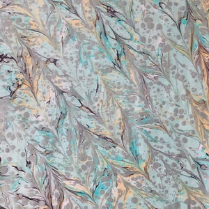 Papier marbré à la main, spécifique bleu clair 35 x 50 cm 14 x 20 po