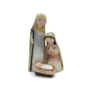 Hand-Painted Nativity Scene with Sparkles - Unique Artistry