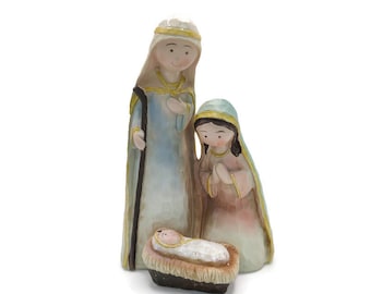 Hand-Painted Nativity Scene with Sparkles - Unique Artistry