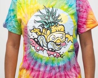 Snowy Pineapple Rainbow Tie Dye T Shirt