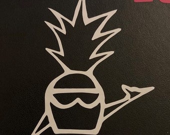 White Snowy Pineapple Shaka Sticker