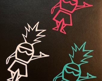 3 Pack Snowy Pineapple Shaka Stickers