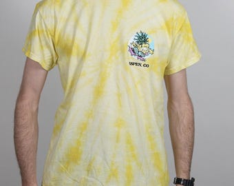 Snowy Pineapple Aspen Yellow Tie Dye Shirt