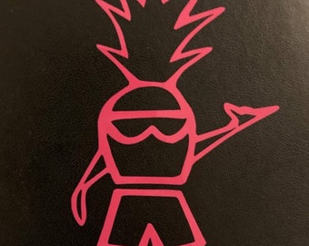 Pink Snowy Pineapple Shaka Sticker