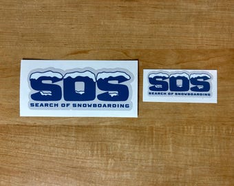 2 SOS Logo Stickers, 1 small, 1 Medium