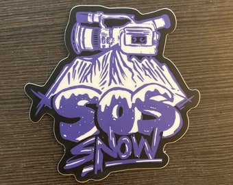 SOS Camera Mtn Blue Vinyl Sticker