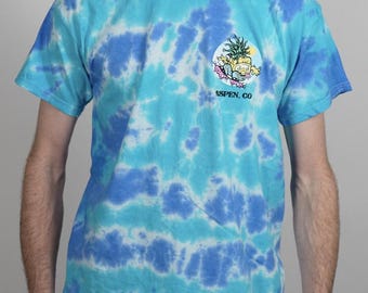 Snowy Pineapple Aspen Blue Tie Dye Shirt