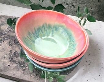 Ciotola ramen fatta a mano in ceramica da 16 cm/6 pollici, set di ciotole in ceramica, stoviglie in ceramica, ciotola giapponese, ciotola per noodle in ceramica, set di ciotole per zuppa in ceramica