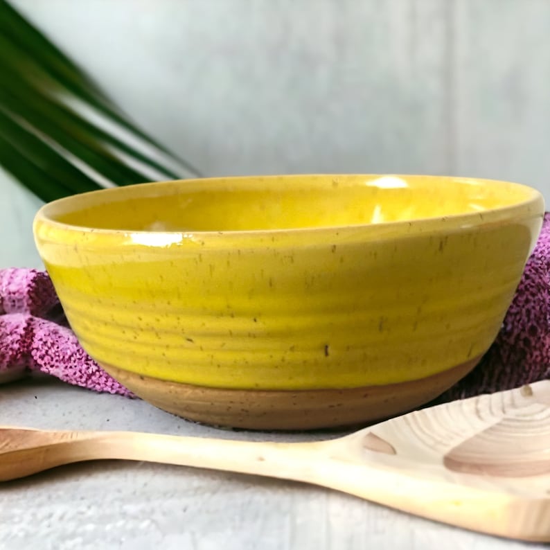 Dinnerware 3 pieces pottery set ,ceramic pitcher, stoneware plate, speckled pottery bowl image 3