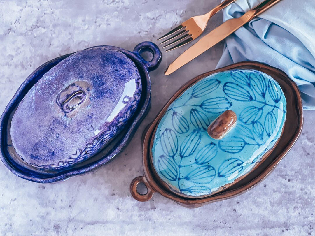 Pottery Butter Dish, Handmade Butter Box, Slab Built Butter Container