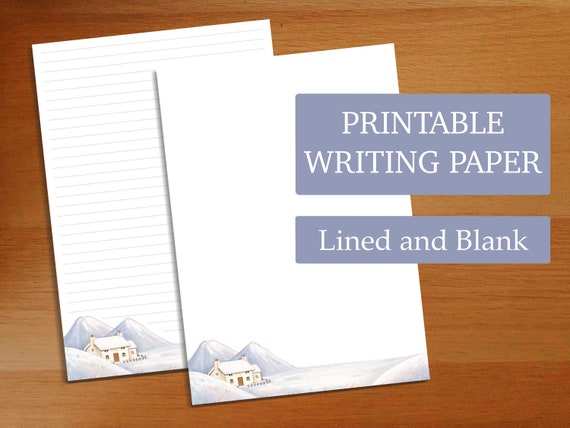 Winter Cabins Letter Writing Paper Sheets