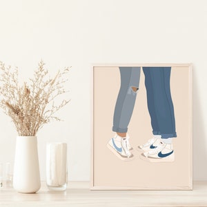 Minimale Paar Sneaker Illustration, | Sneaker Poster | Sneaker Kunst | Druckbare Kunst | Paare Geschenke | Sneaker Liebhaber | Sneaker Geschenke | Druck
