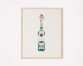 Ron x flor / Bar Cart / Bar Art / Cocktail Art / Ron / Tequila / Vodka / Aperol / Whisky / Drink Poster / Cocktail Art / Drinks / Cheers