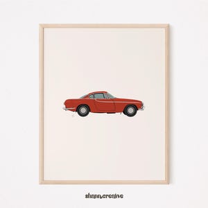 vintage racer digital illustration | retro race car print | classic motorsport wall decor | automotive art | car lover gift