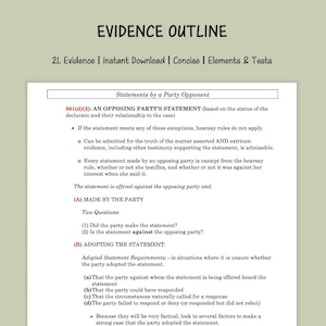 Evidence Outline - Concise | Law School Notes