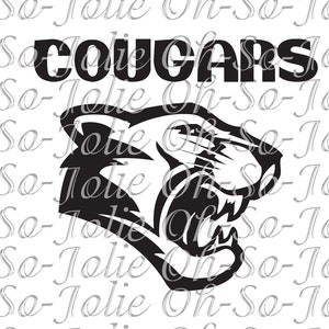 Digital SVG, Cougar Mascot , SVG, pdf, png, jpg, Cricut