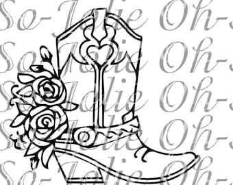 Digital SVG, Flower Boots , SVG, pdf, png, jpg, Cricut