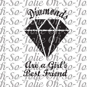 SVG digital, Diamond é o melhor amigo de uma garota, SVG, pdf, png, jpg, Cricut