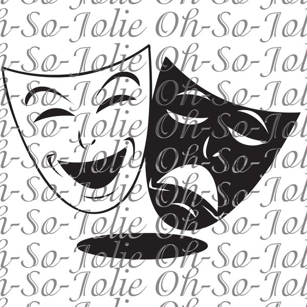 Digital SVG, Theater Masks , SVG, pdf, png, jpg, Cricut