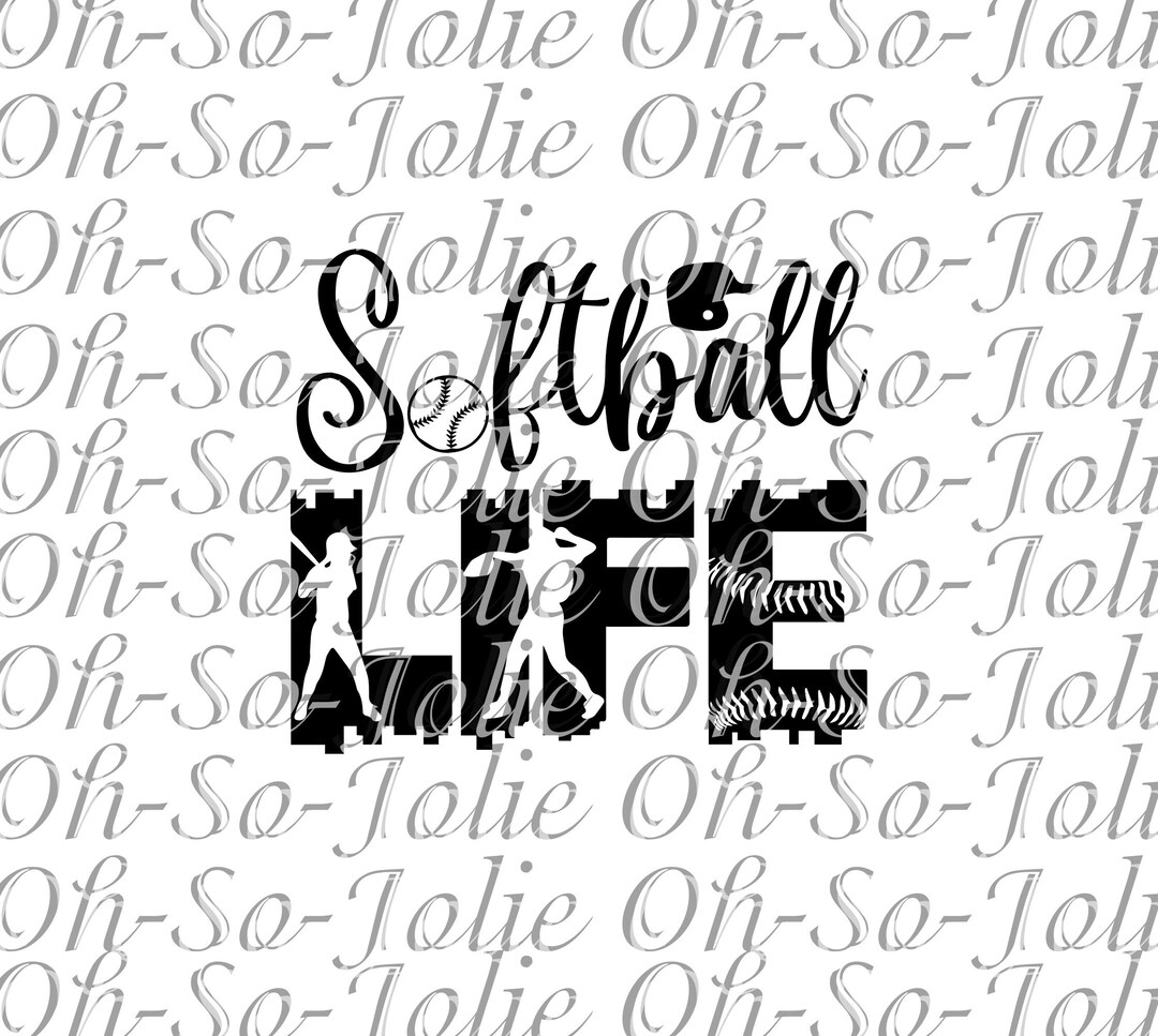 Digital SVG, Softball Life , SVG, Pdf, Png, Jpg, Cricut Etsy