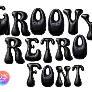 Retro font, groovy font, digital download, alphabet png, doodle alphabet, doodle font, doodle letters png, groovy alphabet, vintage font png