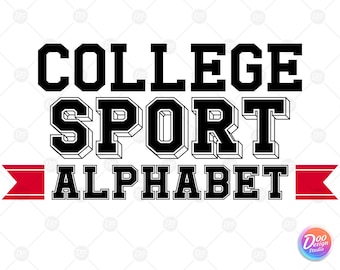 Uni-Schriftart svg, College-Schriftart svg, Varsity-Buchstaben svg, Uni-Alphabet svg, Sport-Schriftart svg, College-Schriftart, Schule-Schriftart svg, Fußball-Schriftart